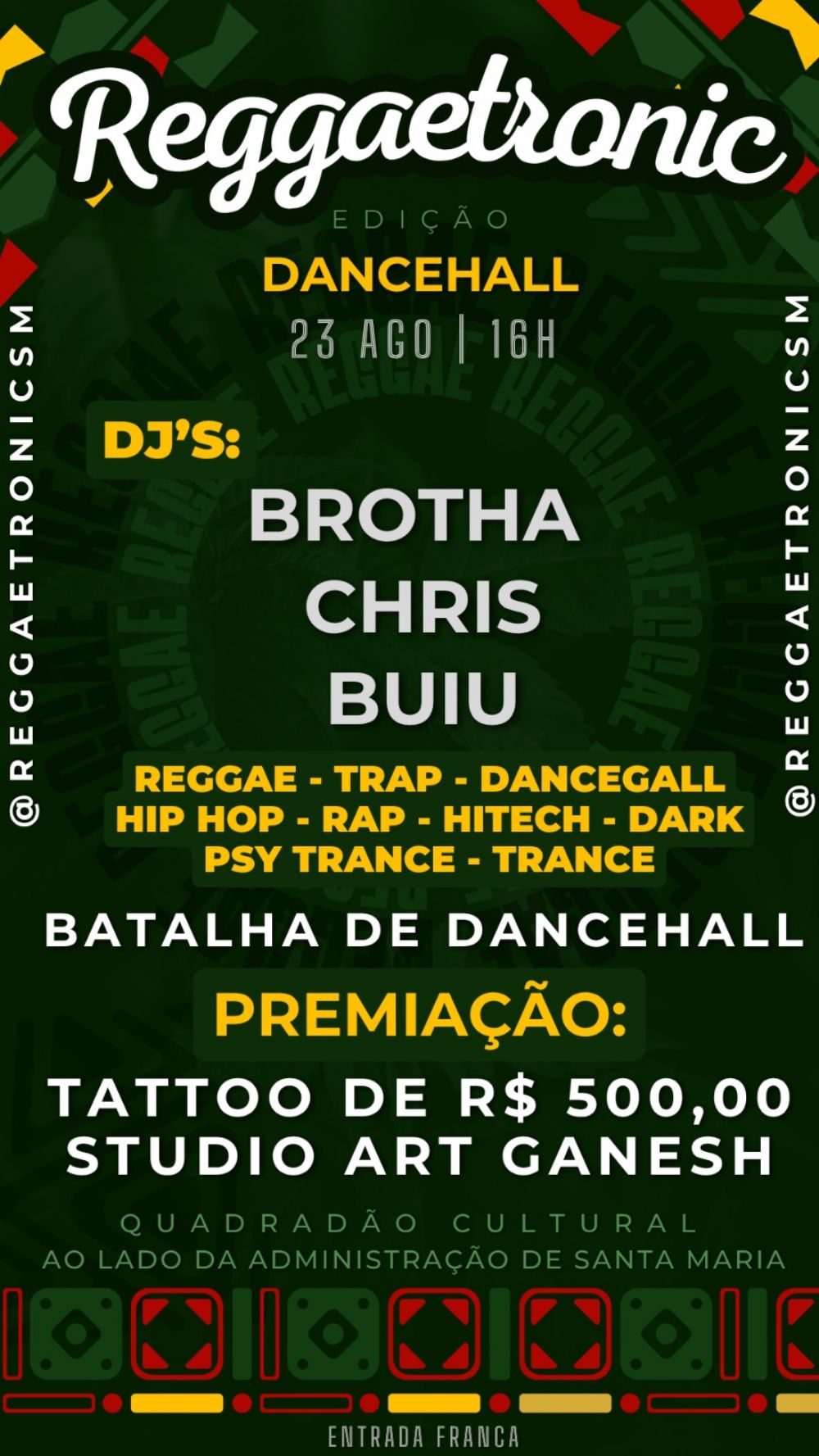 Reggaetronic edição Dancehall promete agitar Santa Maria com DJs e batalha de dança