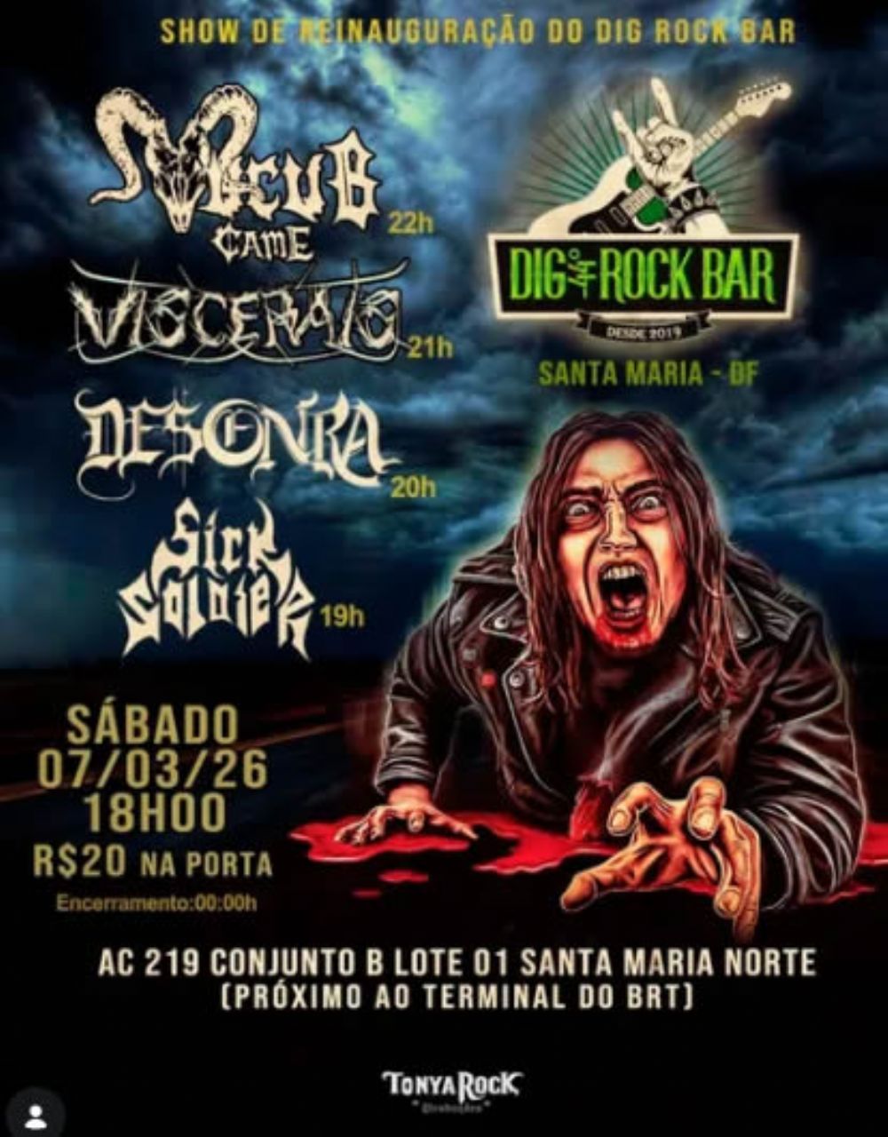Dig Rock Bar celebra reinauguração com noite de rock em Santa Maria